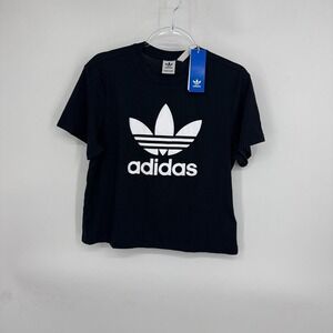 Adidas Originals Trefoil T-Shirt Sz XS Cropped Athletic Sporty Streetwear Casual